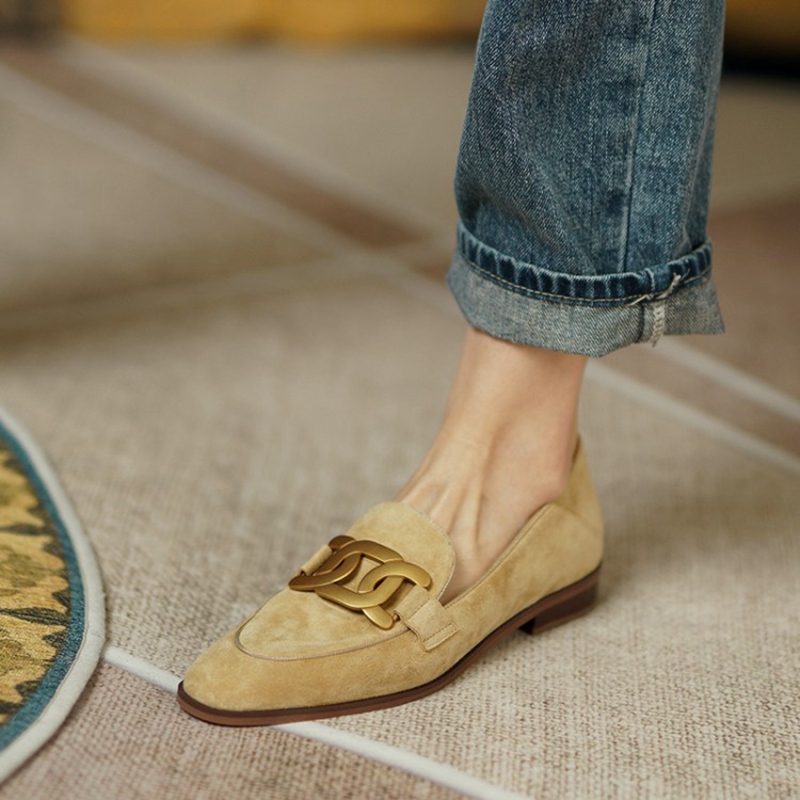 Women'S Fashion Walking Shoes - Suede Leather Women Loafers Spring/Autumn Low