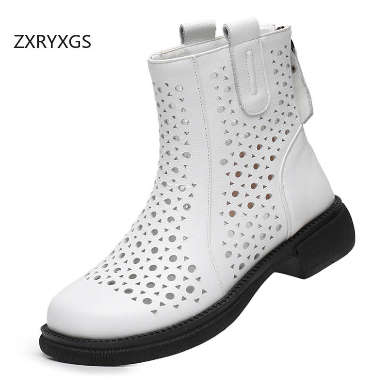 Women'S Fashion Layering - ZXRYXGS Top Layer Cowhide in-tube Hollow