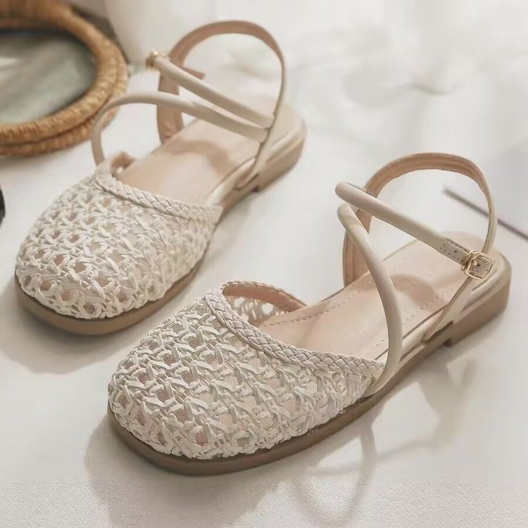 Women Fashion Outfits - French-style Closed-toe Sandals for Women, Summer