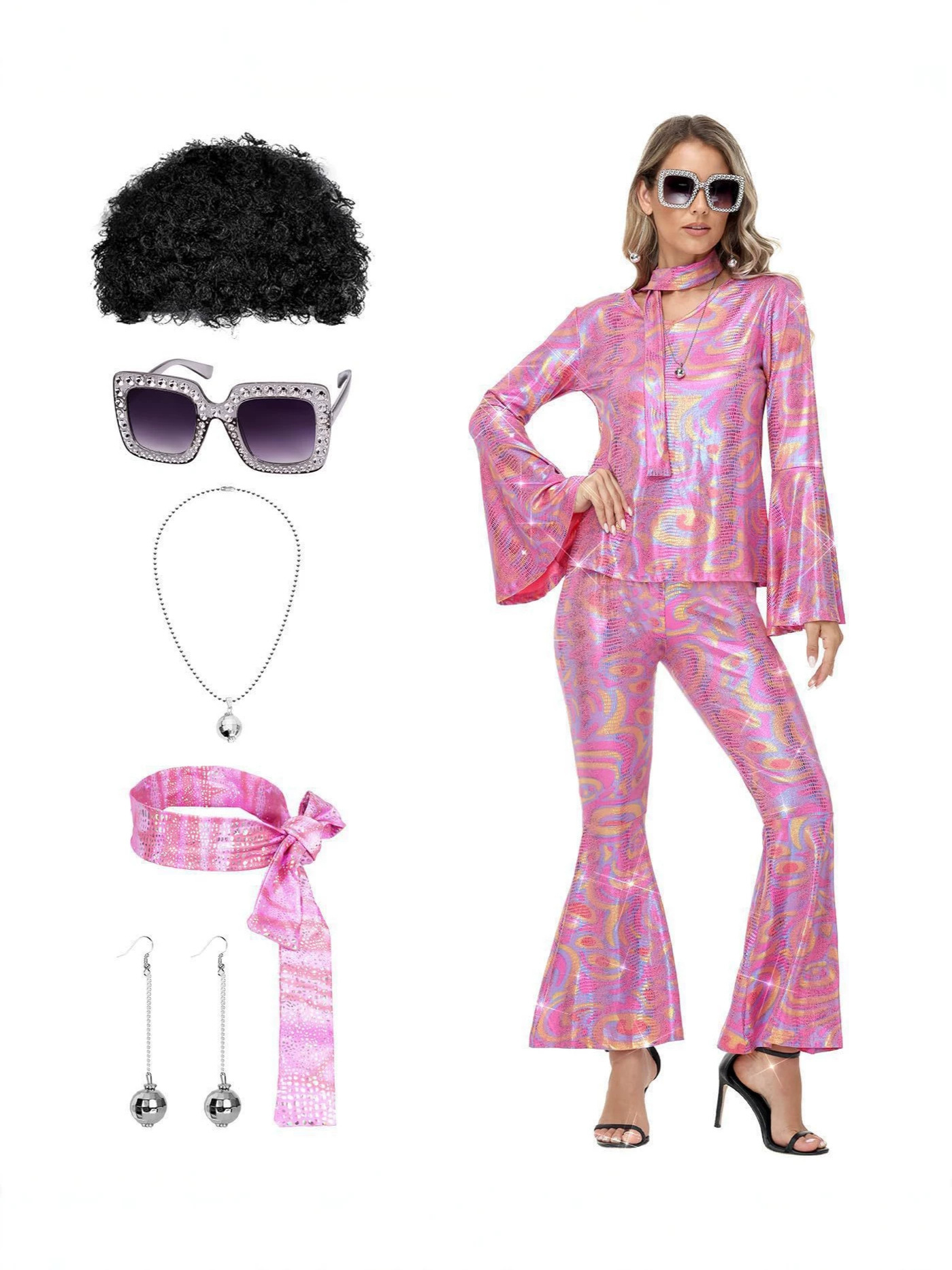 Women'S Fashion From The 70S - Disco 70s Retro Cosplay Costume for