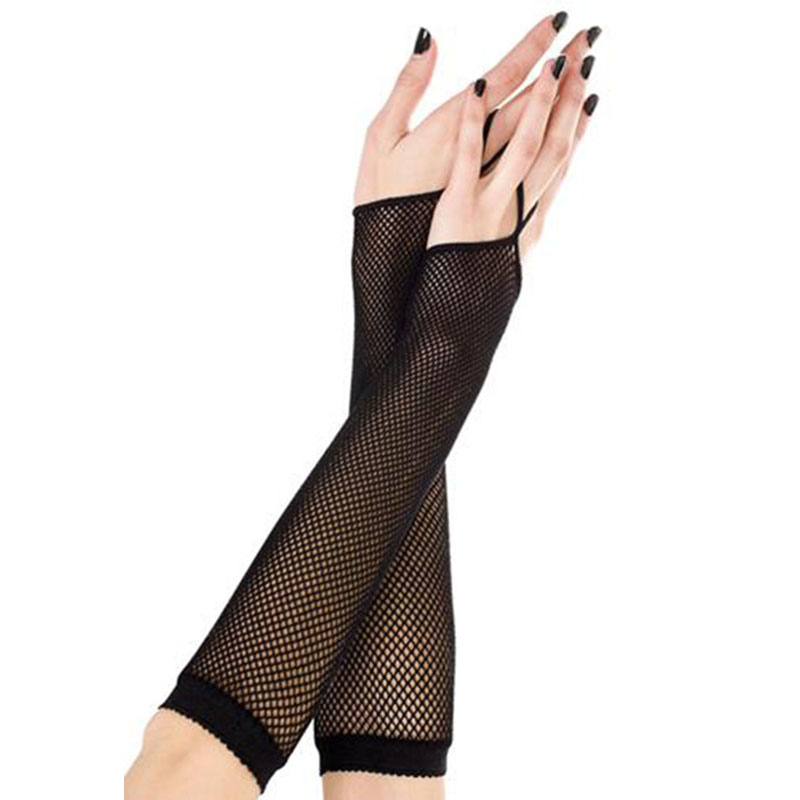 Women'S Fashion Gloves - Black New Women Long Fishnet Gloves