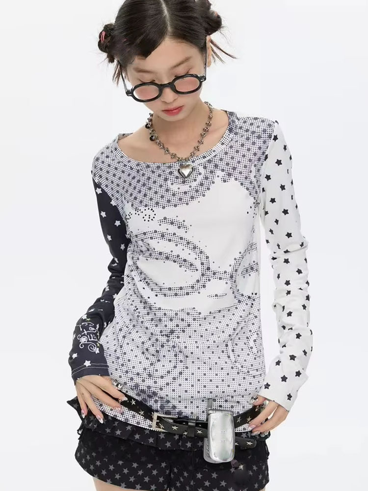 Women'S Fashion Tops - Y2k Aesthetic Long Sleeve T-shirts Women