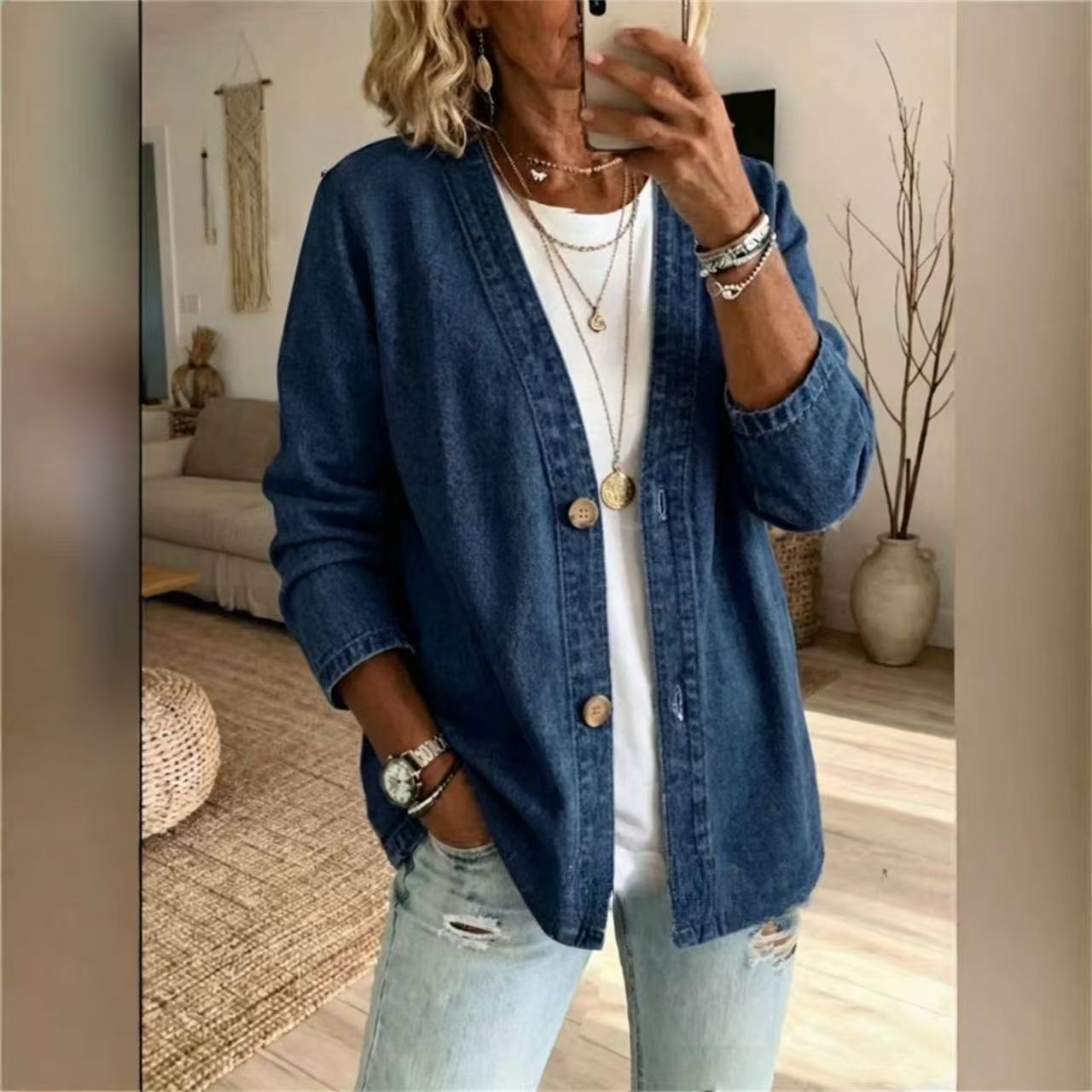 Women Spring Autumn Denim Card - Women'S Fashion Denim Jacket review and price