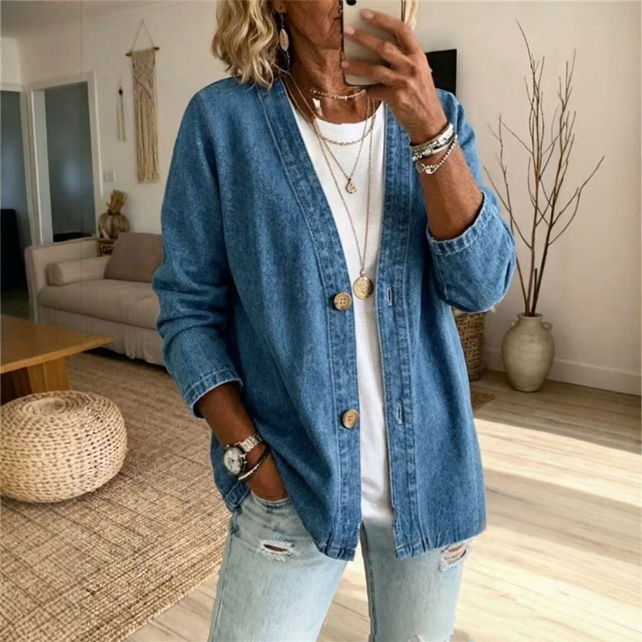 Women Spring Autumn Denim Card - Women'S Fashion Denim Jacket review and price