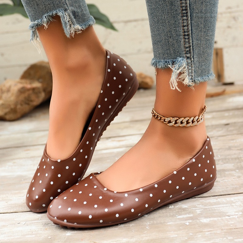 Ladies White Polka Dot Flats R - Women'S Fashion Walking Shoes review and price