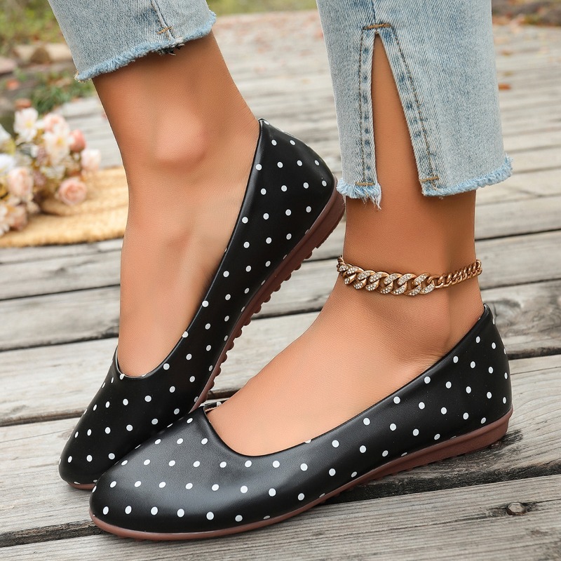 Ladies White Polka Dot Flats R - Women'S Fashion Walking Shoes review and price