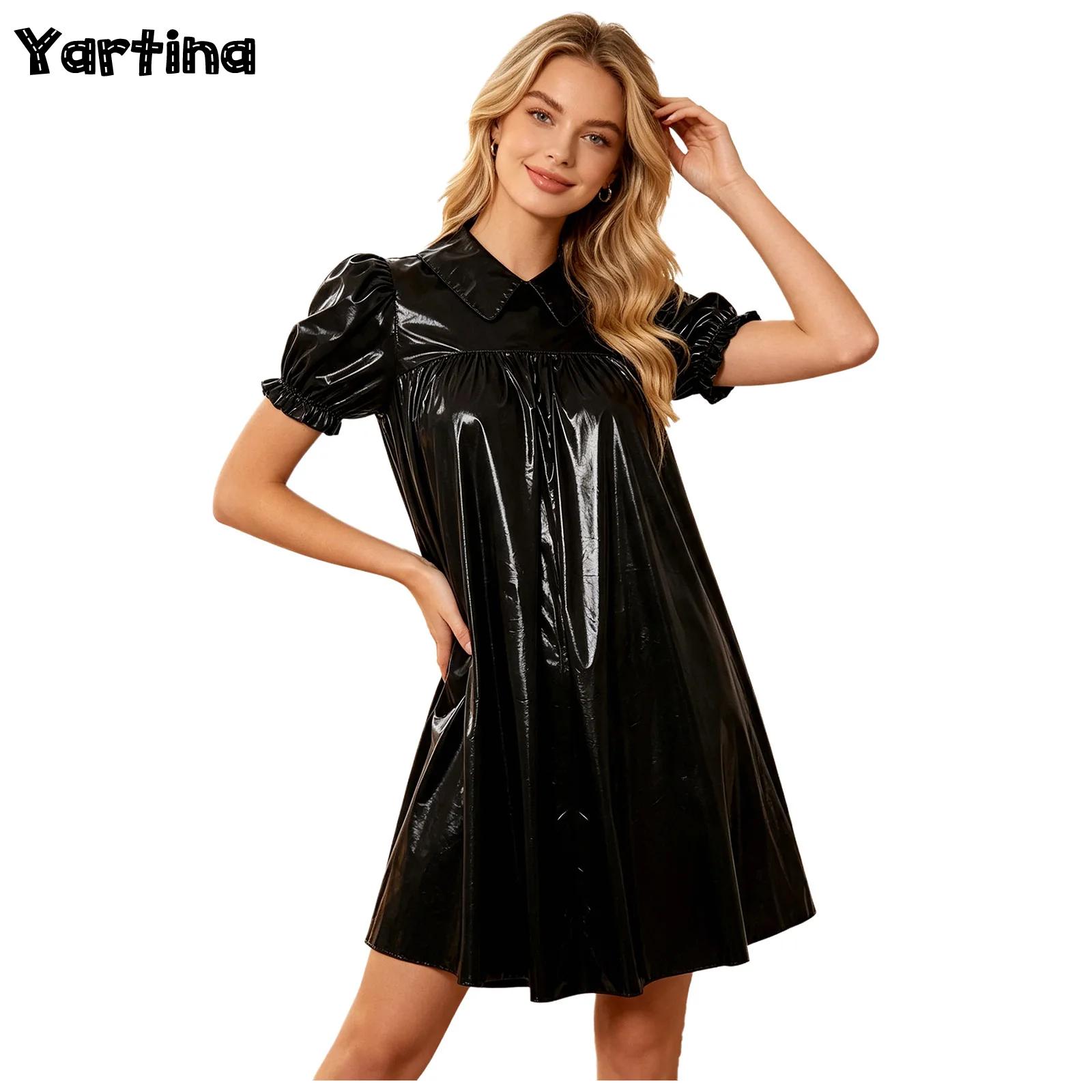 Women Shiny PVC Babydoll Dress - Women'S Fashion Victorian review and price