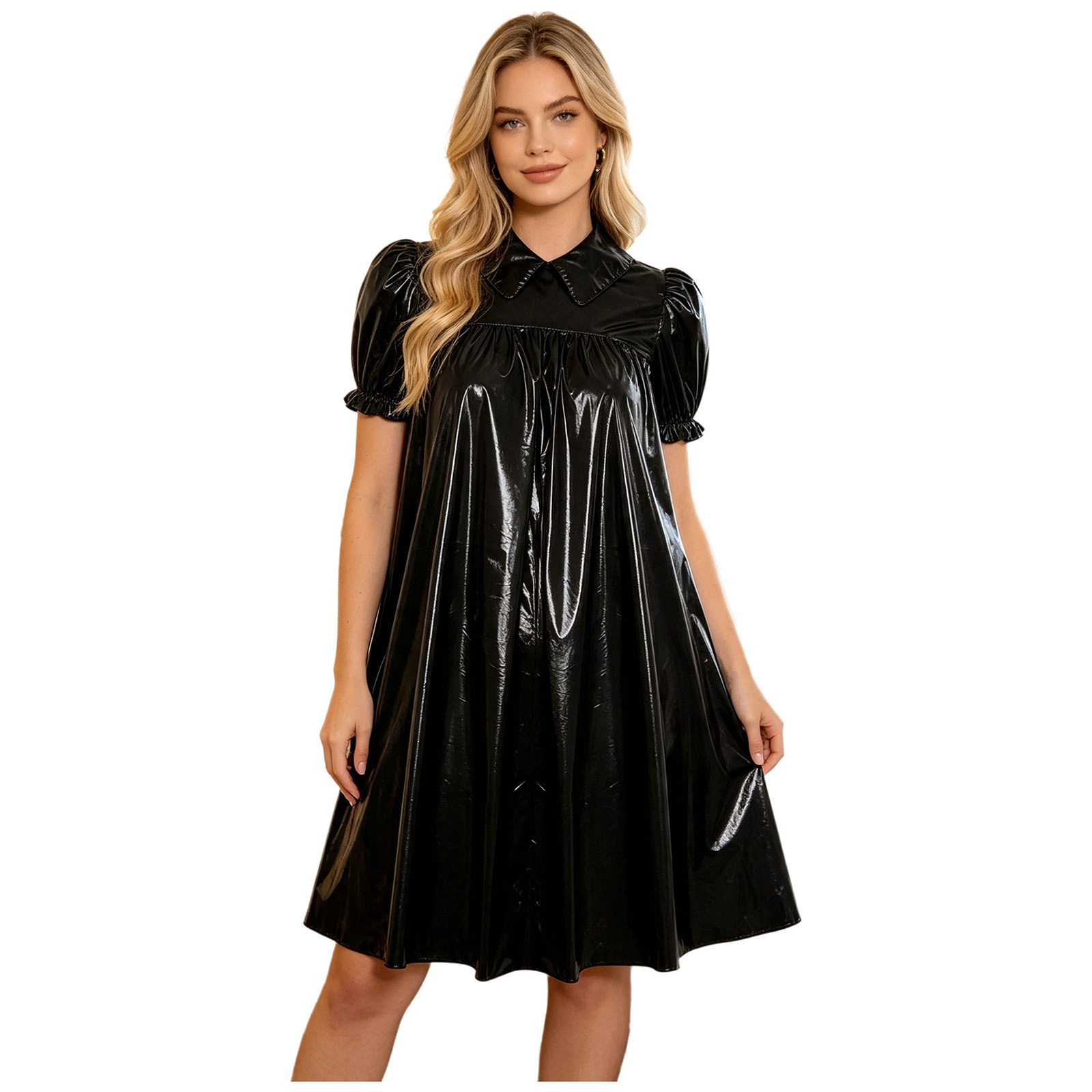 Women Shiny PVC Babydoll Dress - Women'S Fashion Victorian review and price