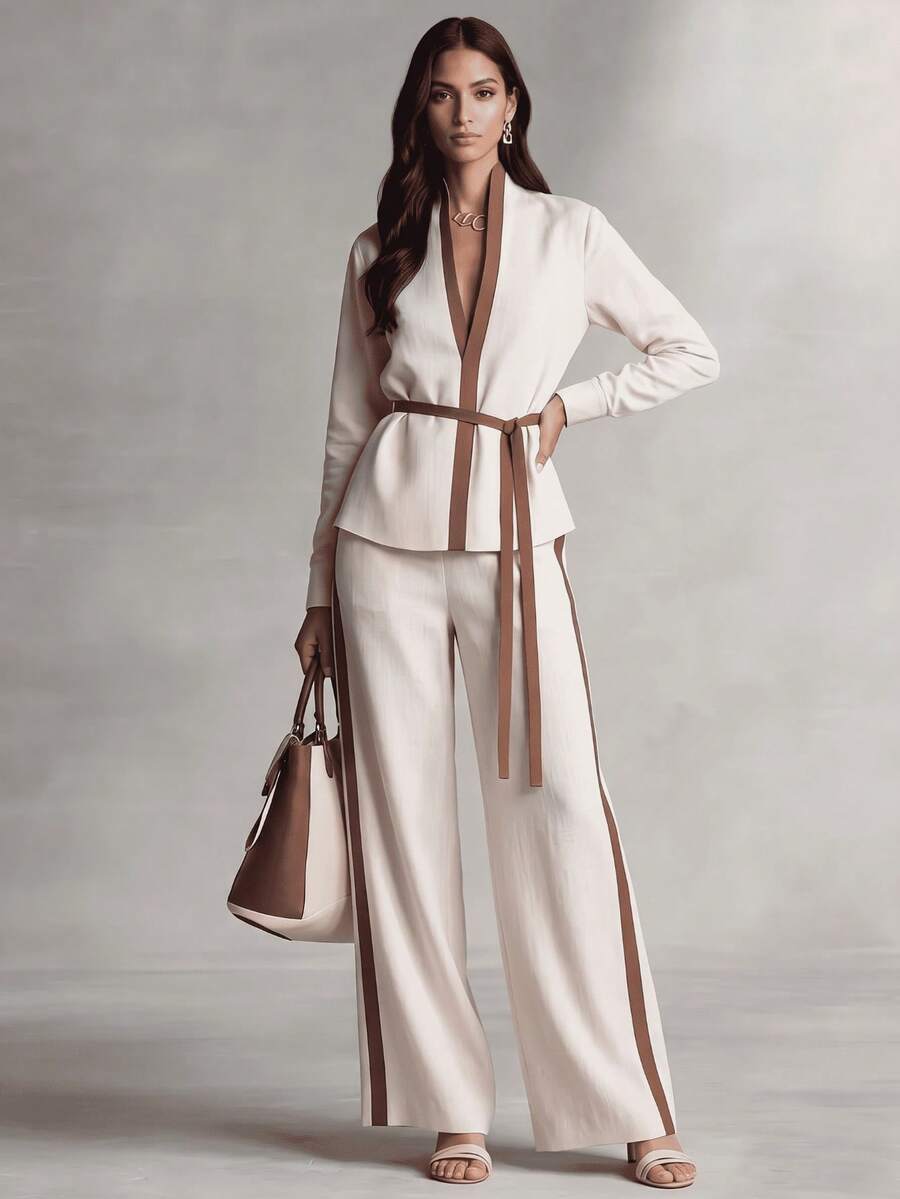 XTOCEAN Women's Elegant V-Neck - Wide Leg Palazzo Pants review and price