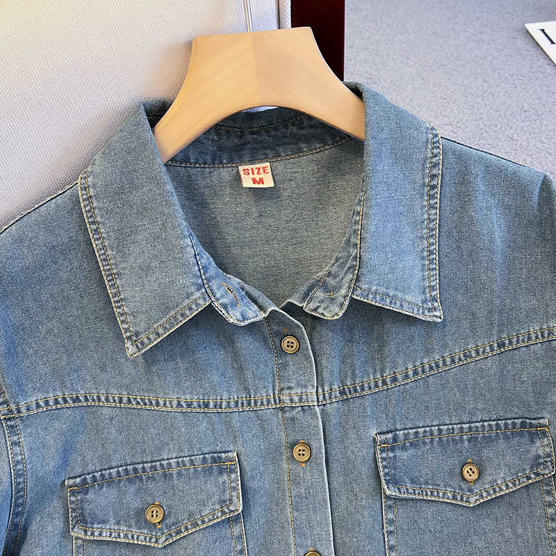 Retro Denim Shirt For Women Su - Women'S Fashion Denim Jacket review and price