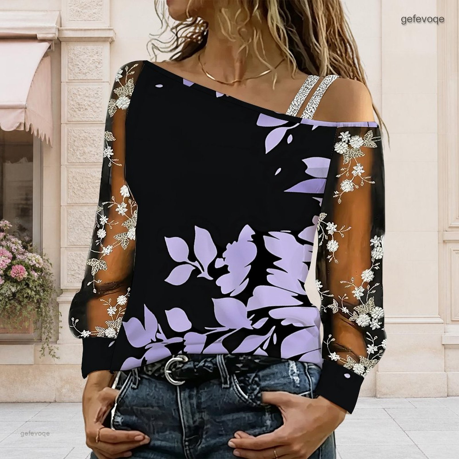 Women Off Shoulder Blouse Asym - Asymmetric Top Women review and price