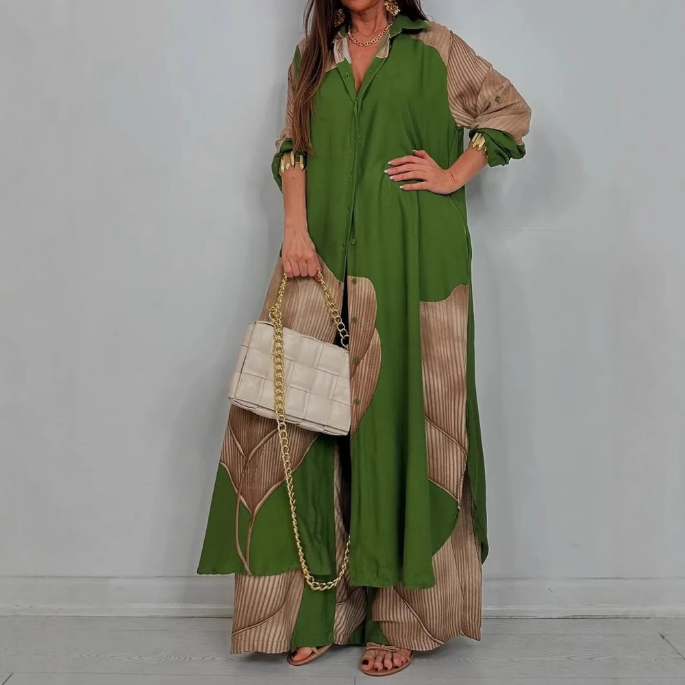 Elegant Lady Set Printed Long  - Wide Leg Palazzo Pants review and price