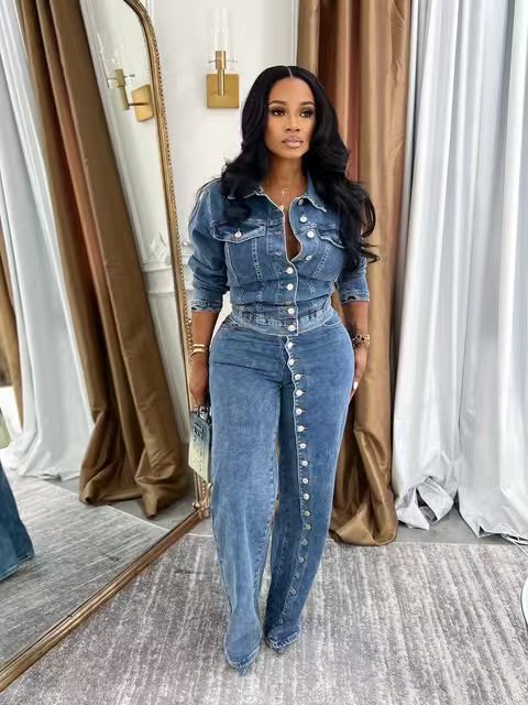 Jeans Suit Women Denim 2 Piece - Women'S Fashion Denim Jacket review and price