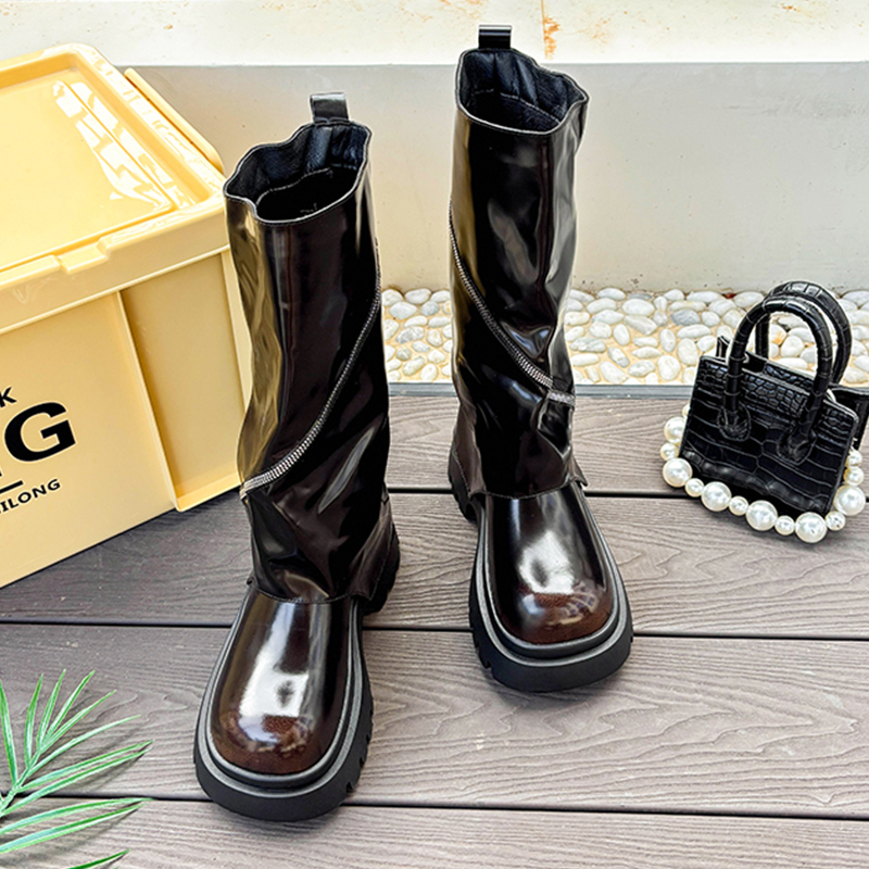 Fashion Platform Leather Shoes - Women'S Fashion Winter 2025 review and price