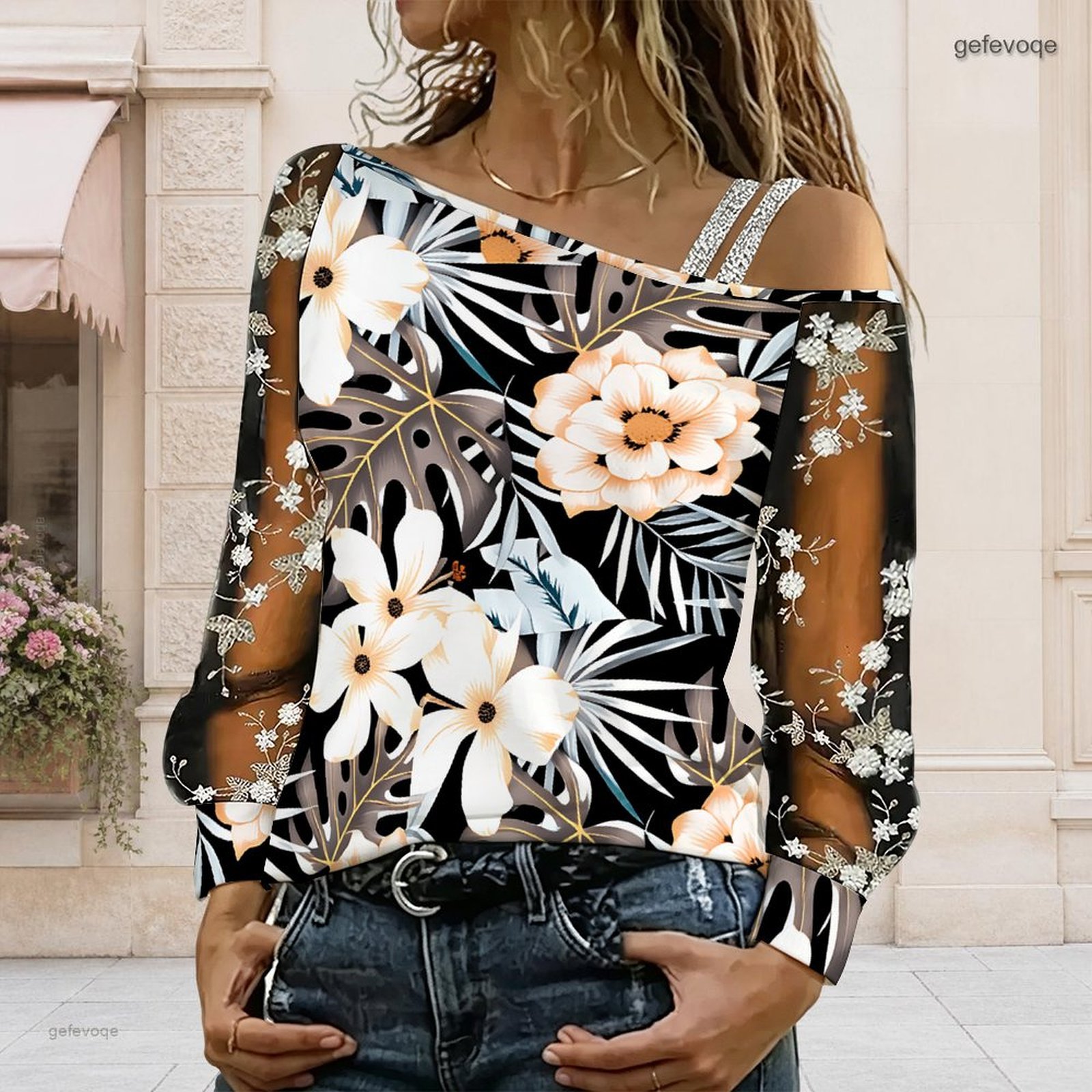 Women Off Shoulder Blouse Asym - Asymmetric Top Women review and price