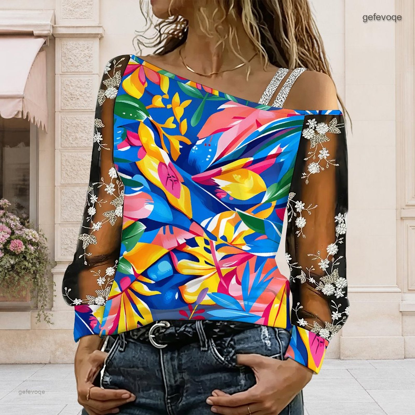 Women Off Shoulder Blouse Asym - Asymmetric Top Women review and price