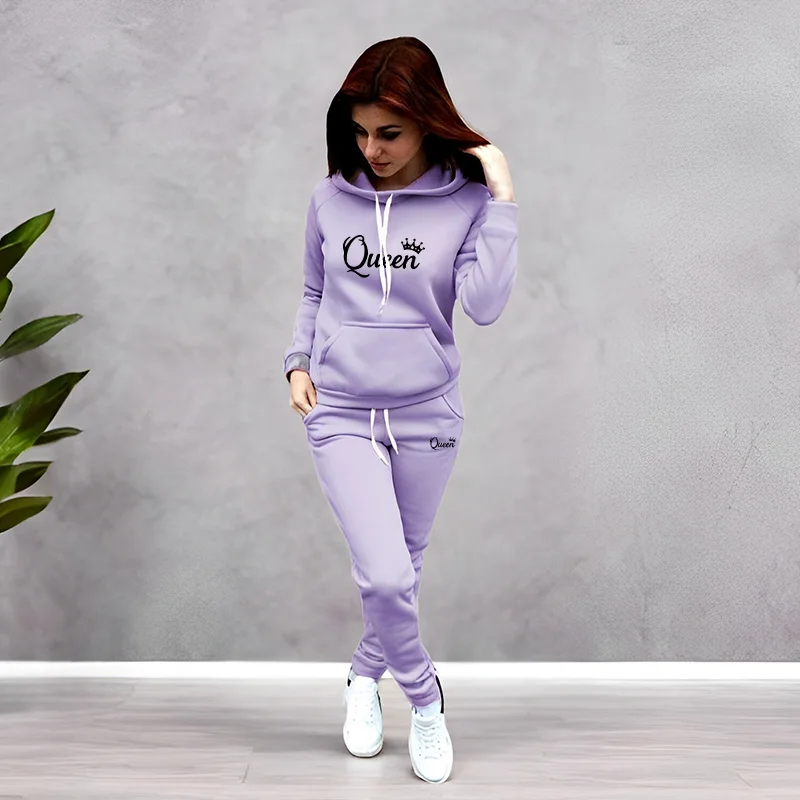 Womens Tracksuit Queen Letter  - Women Fashion Outfits review and price