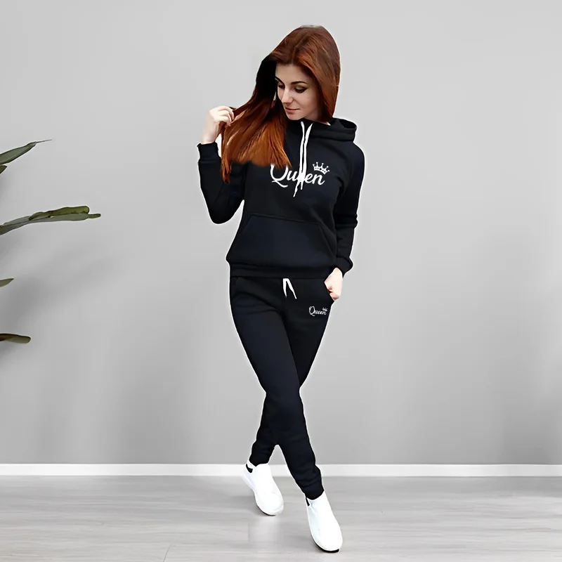 Womens Tracksuit Queen Letter  - Women Fashion Outfits review and price