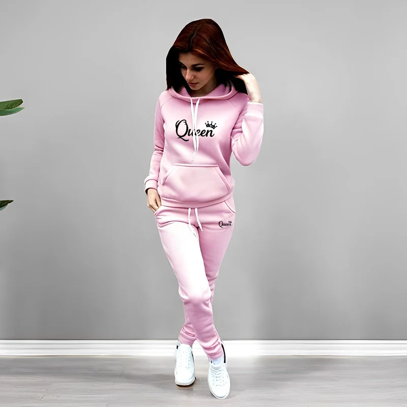 Womens Tracksuit Queen Letter  - Women Fashion Outfits review and price