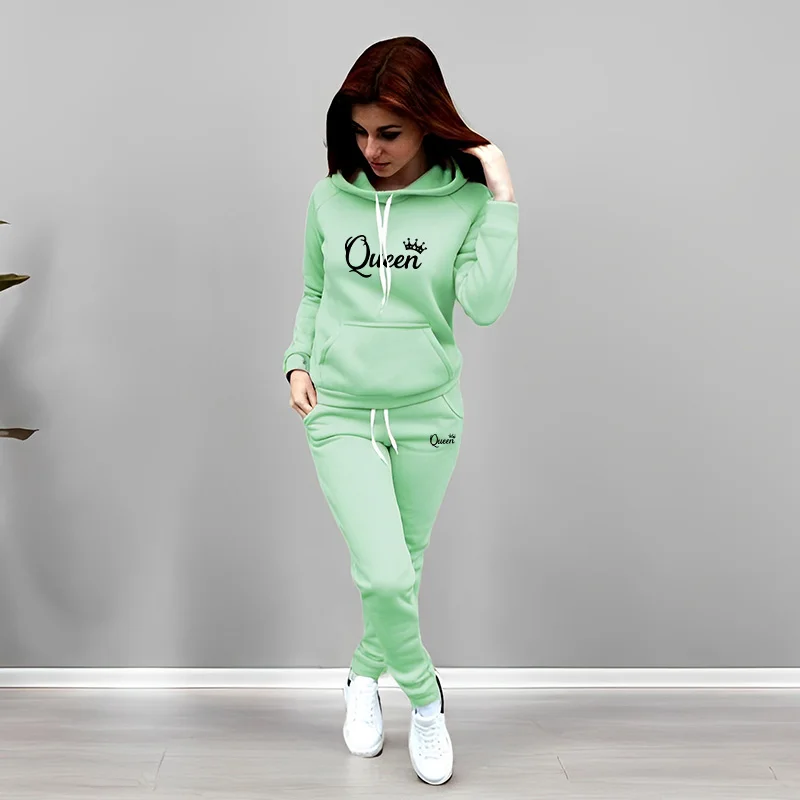 Womens Tracksuit Queen Letter  - Women Fashion Outfits review and price