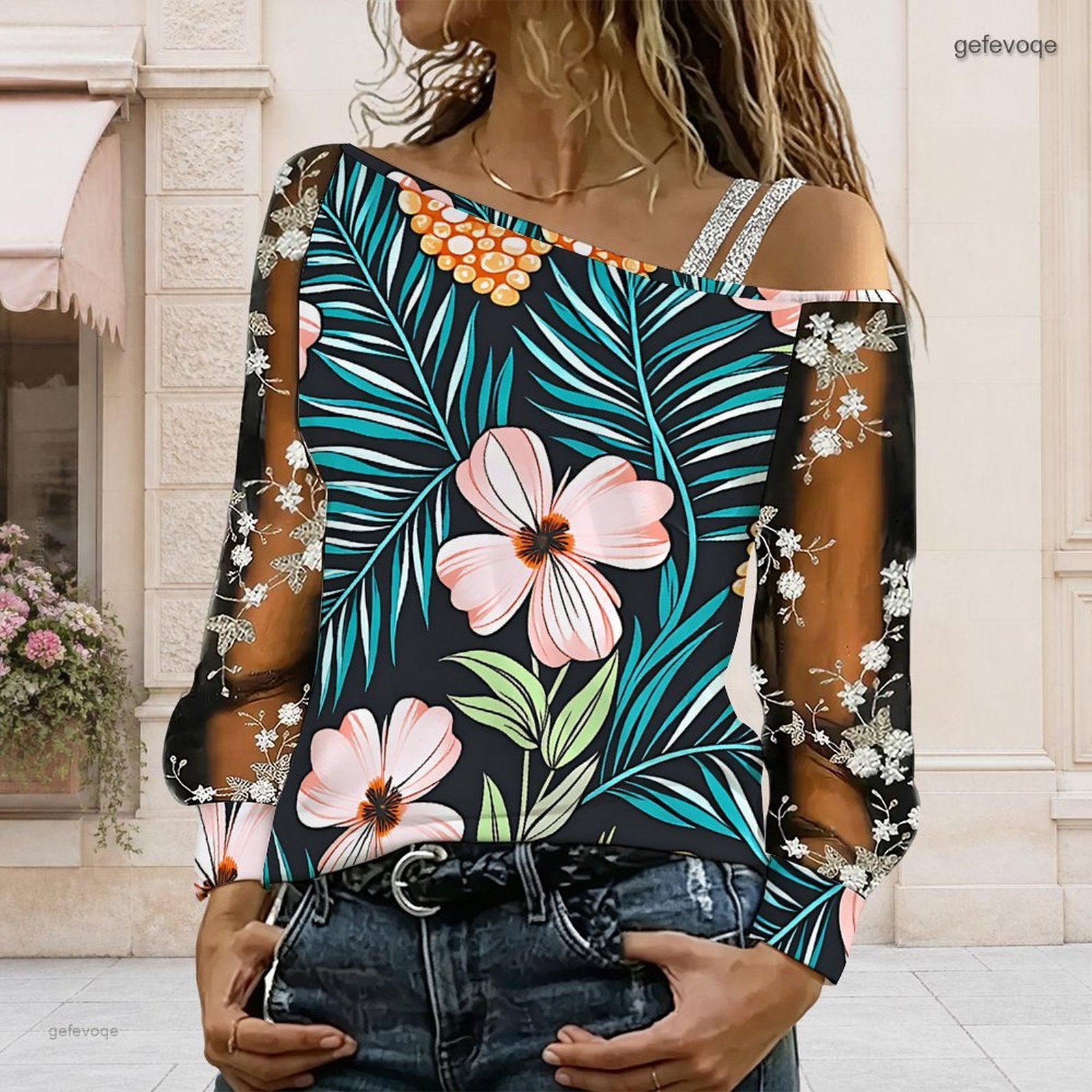 Women Off Shoulder Blouse Asym - Asymmetric Top Women review and price