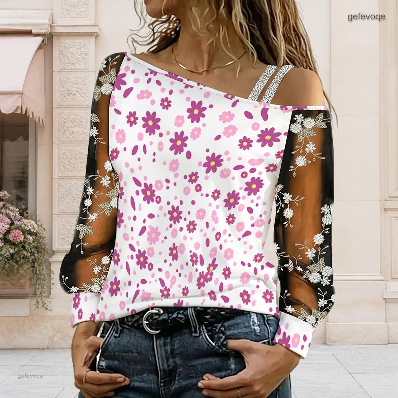 Women Off Shoulder Blouse Asym - Asymmetric Top Women review and price