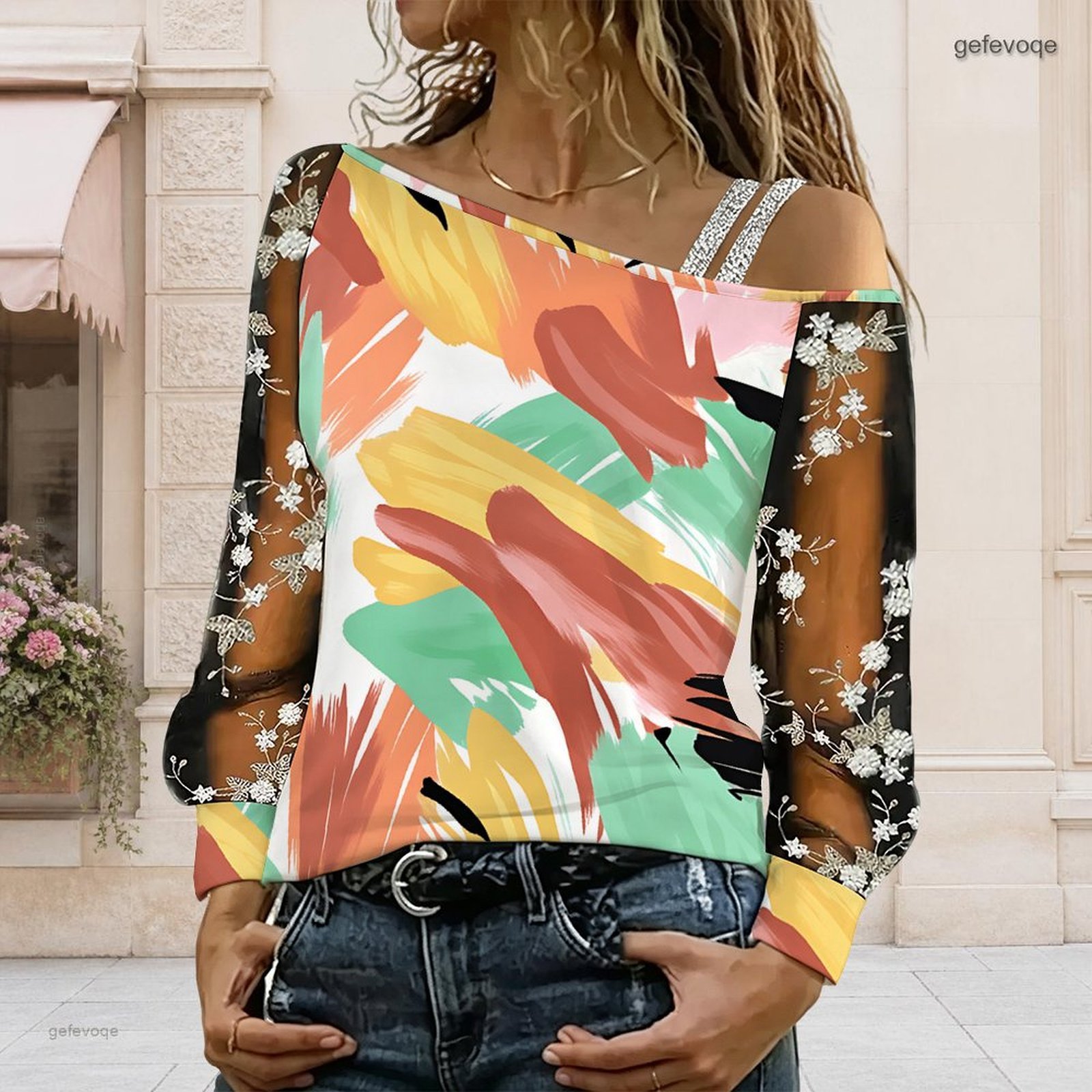 Women Off Shoulder Blouse Asym - Asymmetric Top Women review and price