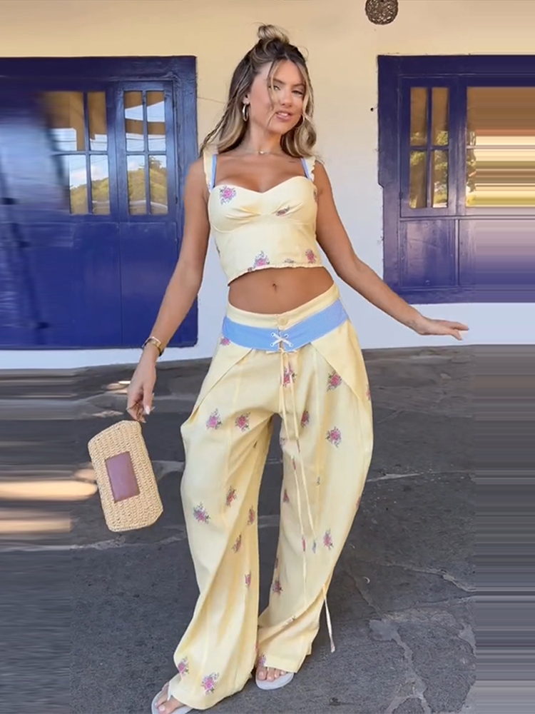 2026 Summer Autumn Print Vest  - Wide Leg Palazzo Pants review and price