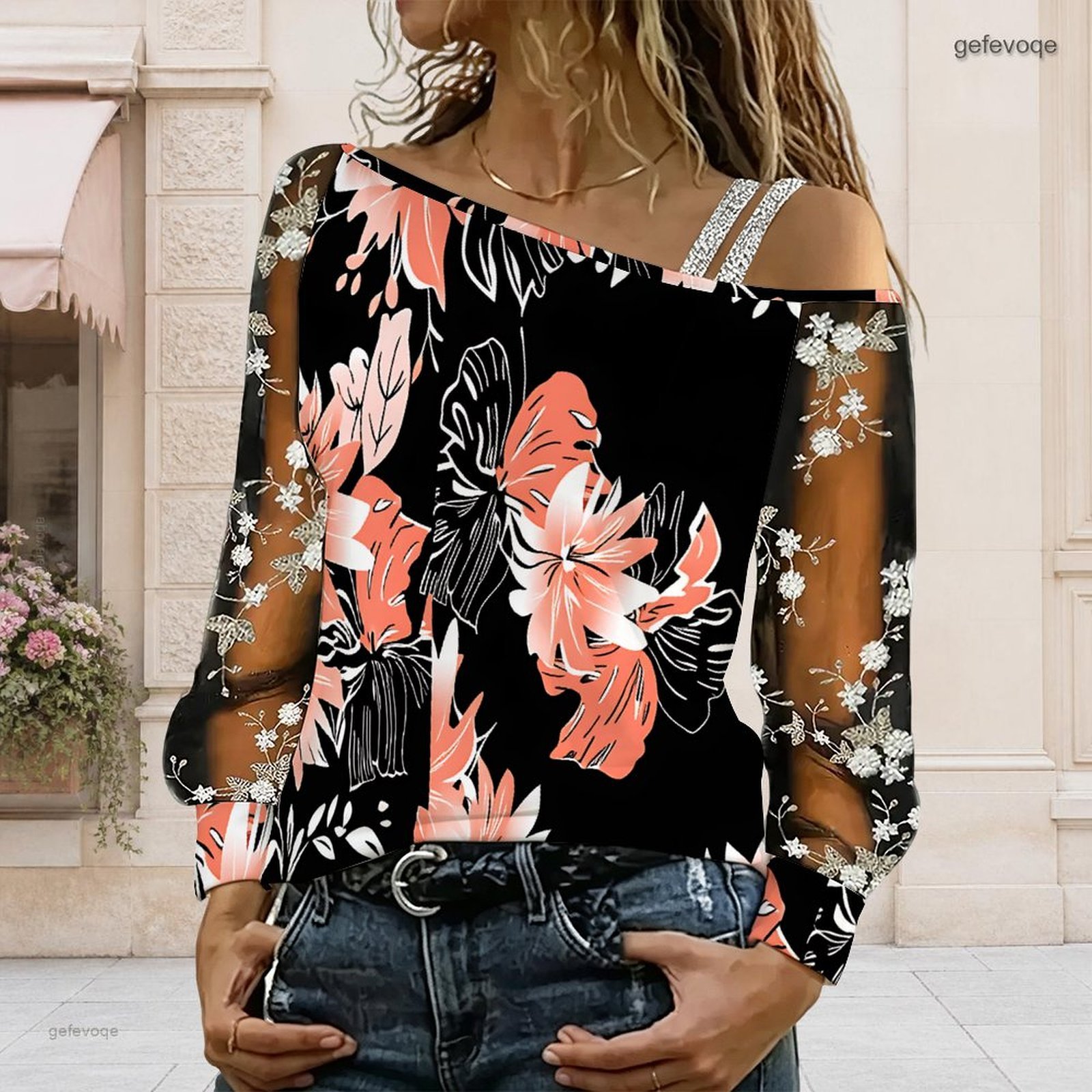 Women Off Shoulder Blouse Asym - Asymmetric Top Women review and price