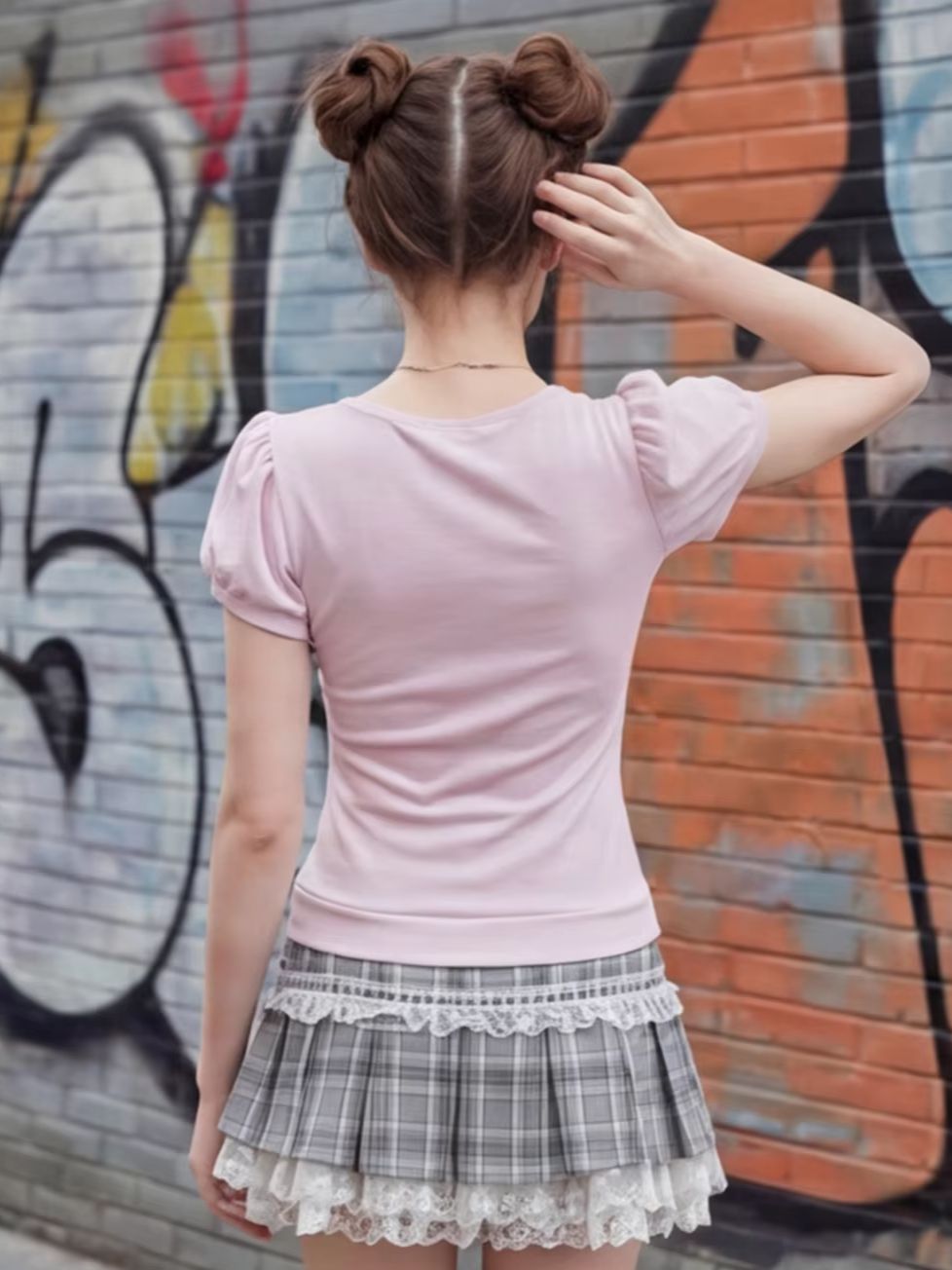 Women's pink lace patchwork to - Women Fashion Outfits review and price