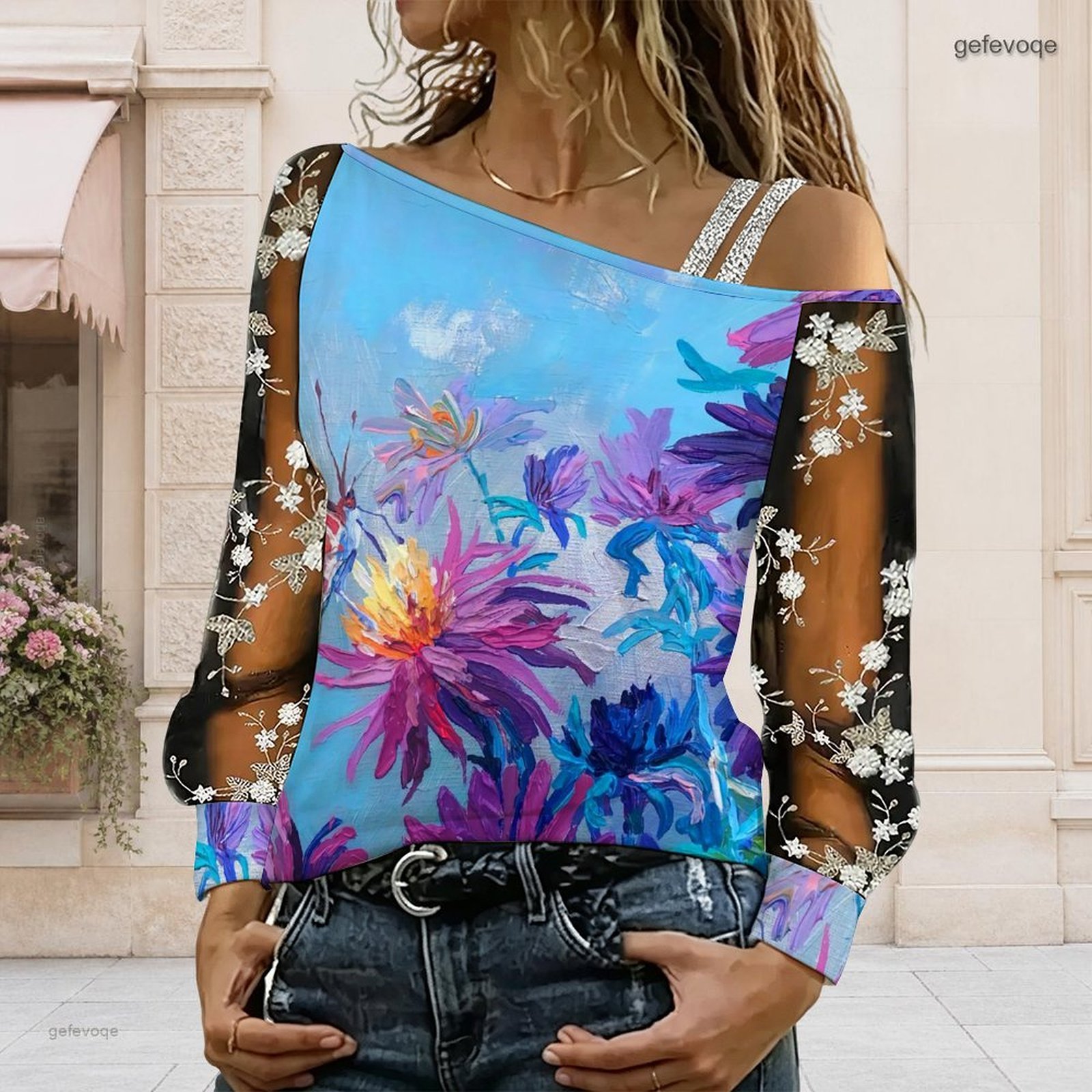 Women Off Shoulder Blouse Asym - Asymmetric Top Women review and price