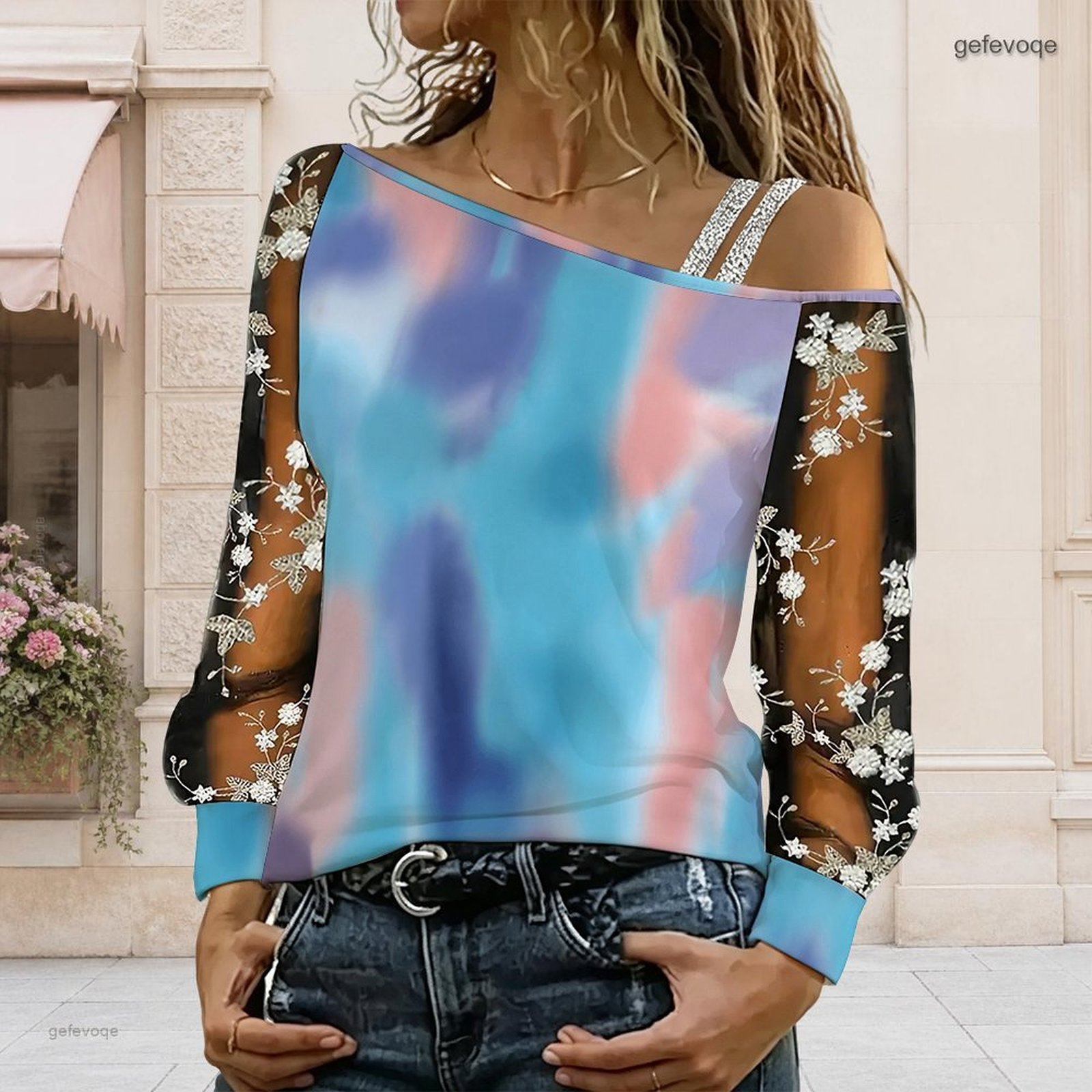 Women Off Shoulder Blouse Asym - Asymmetric Top Women review and price
