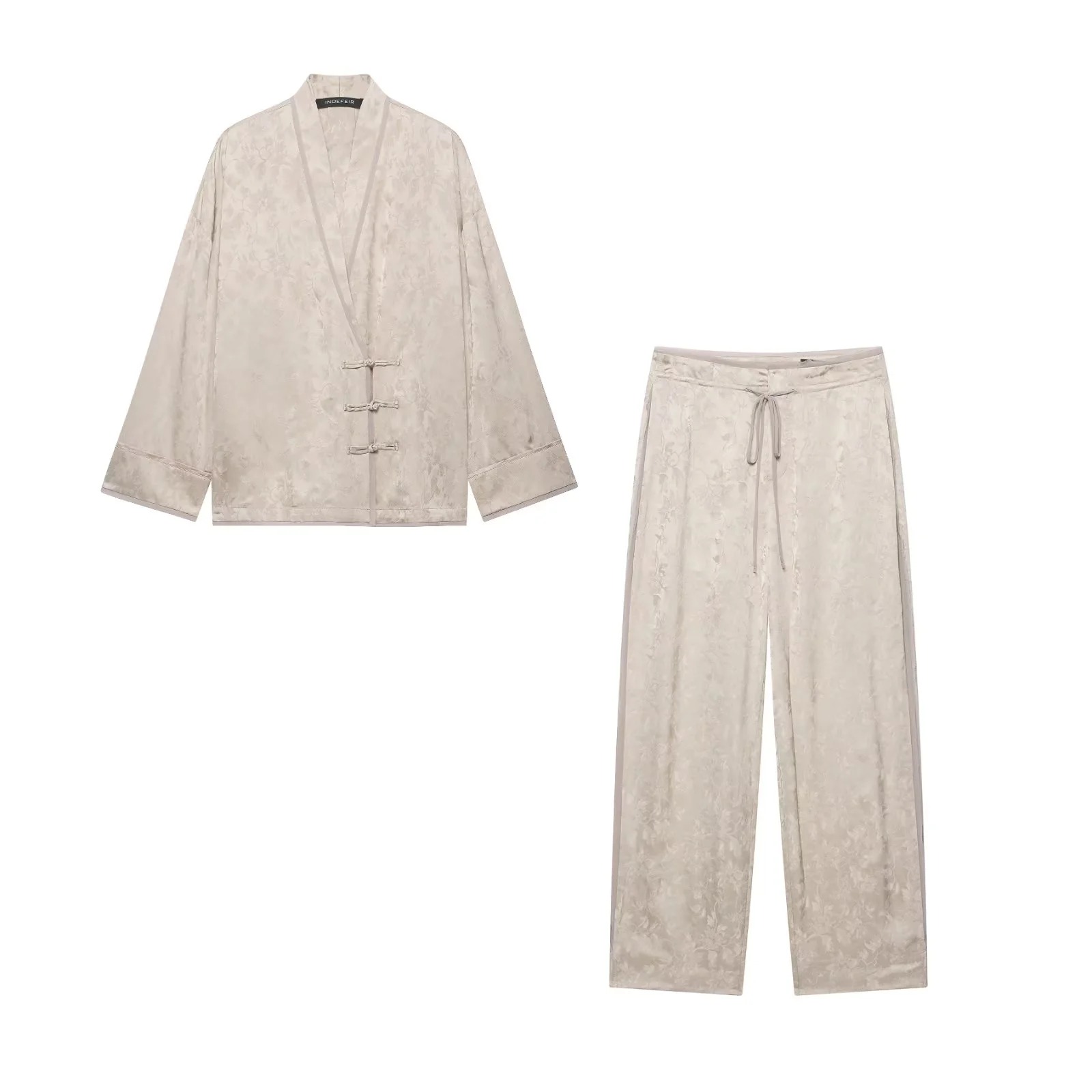 Women Floral Satin Two Piece S - Wide Leg Palazzo Pants review and price