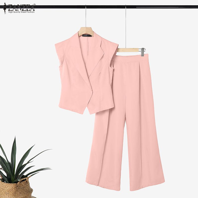 ZANZEA Summer Pleated Outfits  - Wide Leg Palazzo Pants review and price