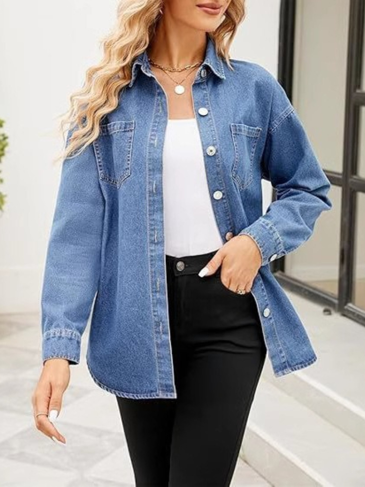 New Washed Loose Long-sleeved  - Women'S Fashion Denim Jacket review and price